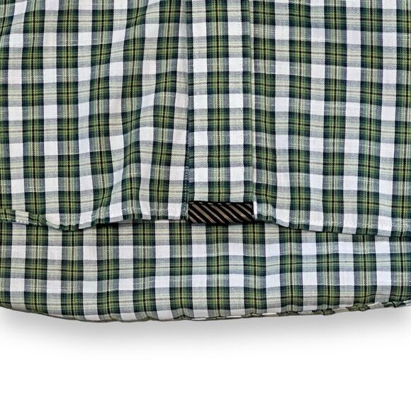 Billy Reid Standard Cut Green Plaid Long Sleeve Button Down Shirt Size S Cotton - Picture 6 of 8